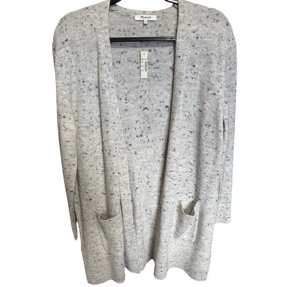 NWT Madewell Donegal Kent Cardigan Sweater Open Front Flecked Gray Size Medium - Picture 5 of 14